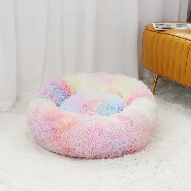 Lit en peluche pour animaux de compagnie lit en peluche grande taille lavable calme lit donuts