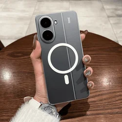 Frosted Skin Feel Magnetic PC Back Cover - Anti - Fall Bumper Case for Redmi Turbo 4 Pro (WHITE)