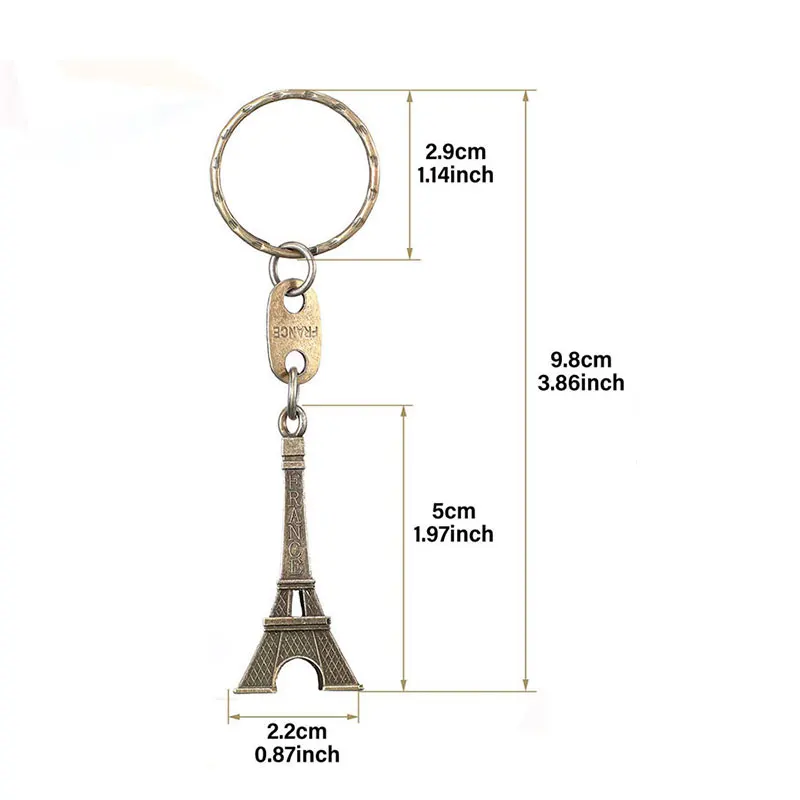 120 Stück Eiffelturm-Schlüsselanhänger, Retro-Schlüsselanhänger, Dekorationen, Geldbörse, Charms, Statue, Modell, Abschlussball, Schlüsselanhänger, französische Souvenirs – Detail 2