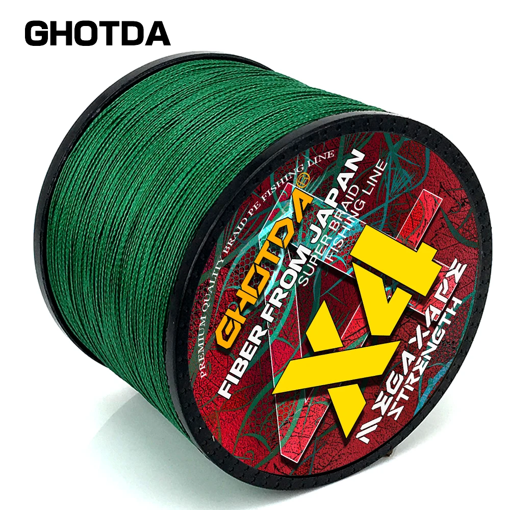 100m Braided 4-strand Fishing Line 10lb-80lb Multifilament Smooth 10 Colors 100% PE Suitable for Lure Rods