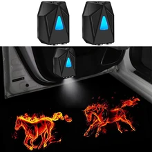 

2Pcs Dynamic LED Car Door Projection Light Novelty Movie Gif Lamp Atmosphere Animated Night Projector Warning Ambient Luces