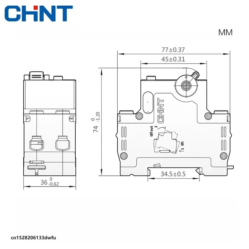CHINT NXBLE-63Y 6A 10A 16A 32A 63A 10MA 30MA 0.03A 0.01A RCBO 1P+N Residual Current Circuit Breaker Over Leakage Protection