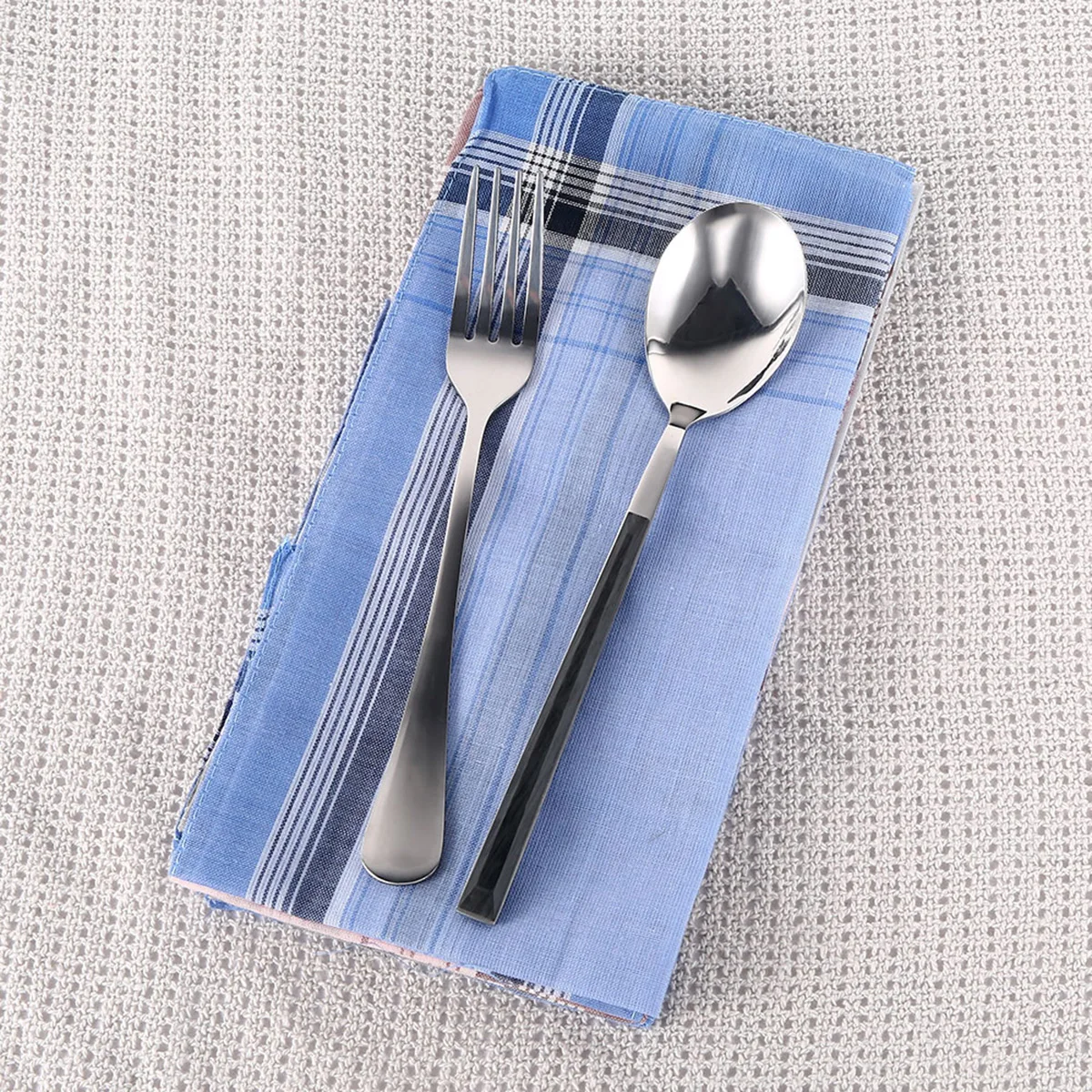 Description Picture 2 of item10-24Pcs Handkerchief Towels Multicolor Plaid Stripe Men Women Classic Vintage Pocket Cotton Towel For Wedding Party Business