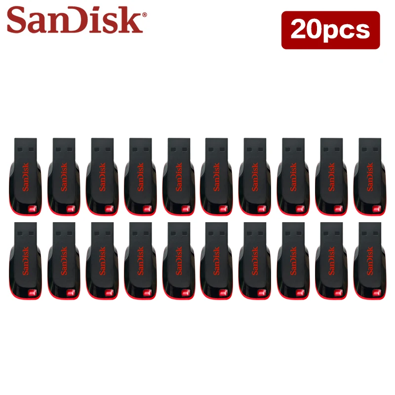 20 stücke Großhandel Sandisk USB 2,0 USB-Stick cz50 u Festplatte 16GB 32GB 64GB 128GB Original USB-Flash-Laufwerk Speicher Pen drive für Computer – Detail 10