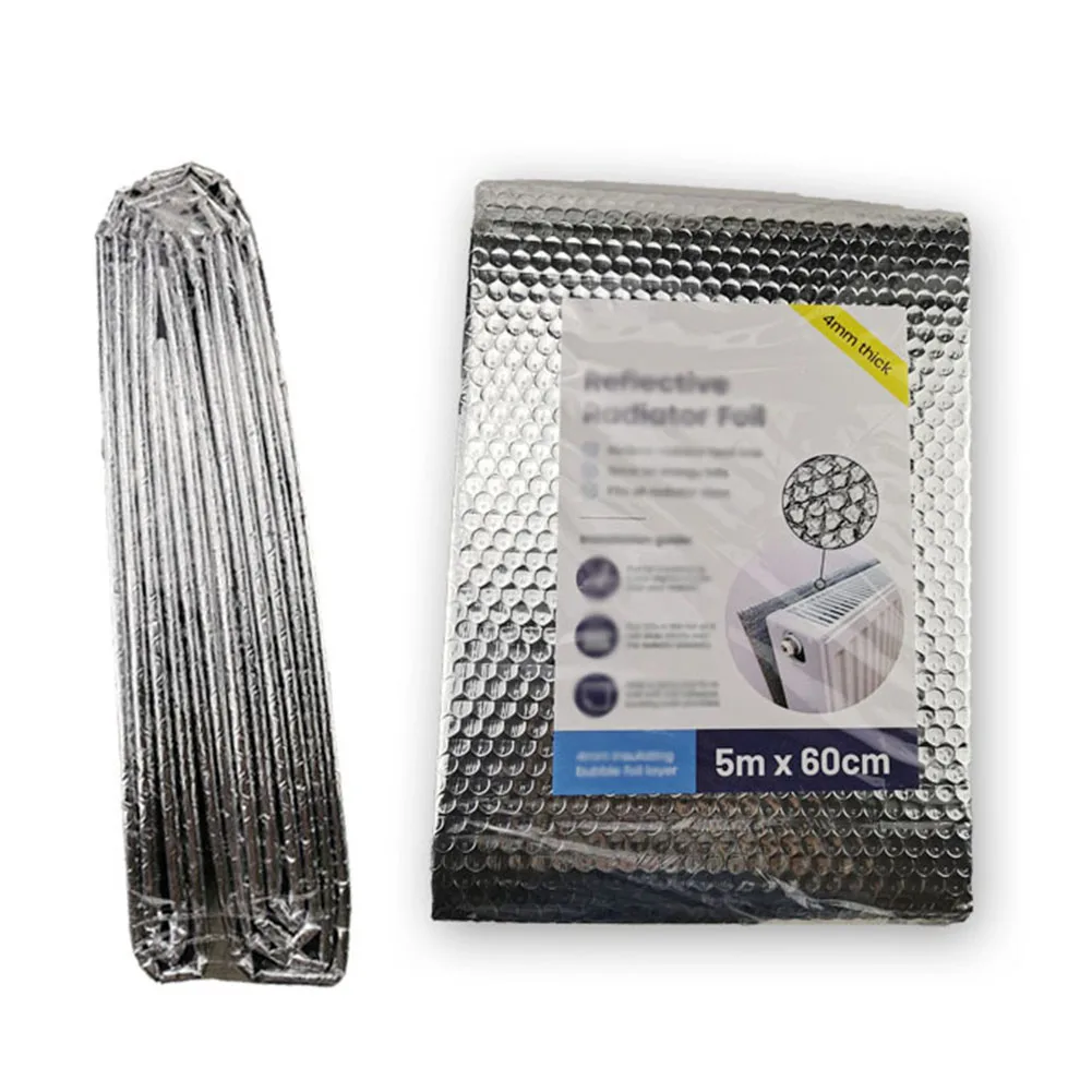 Radiator Heat Reflector Back Foil Heat Reflective Length 5M Energy Saving Film Pad Aluminum Film 60cm*5m With Sticker radiator heat reflector