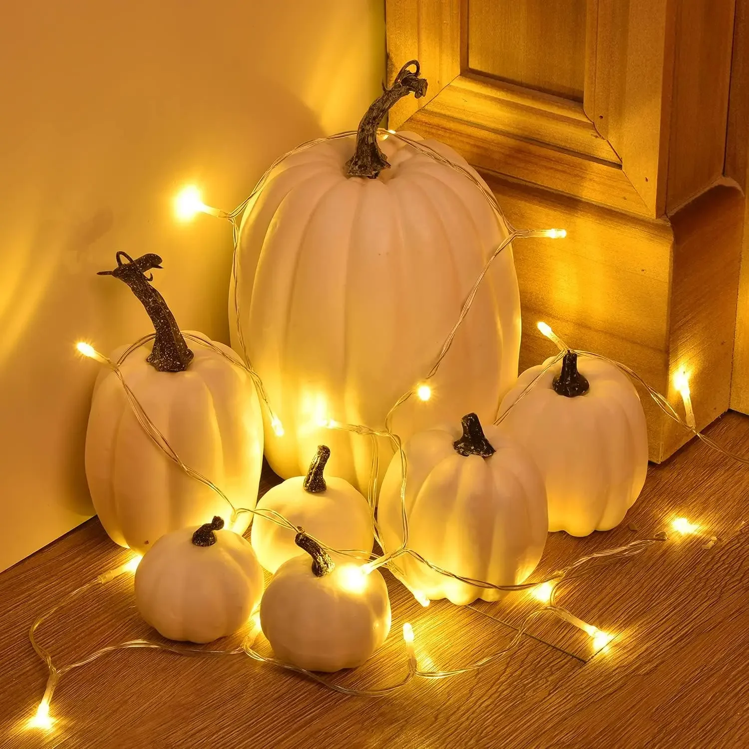 7PCS Simulation Pumpkin Model Artificial Pumpkin Decoration Garden Party Decoration Halloween Thanksgiving