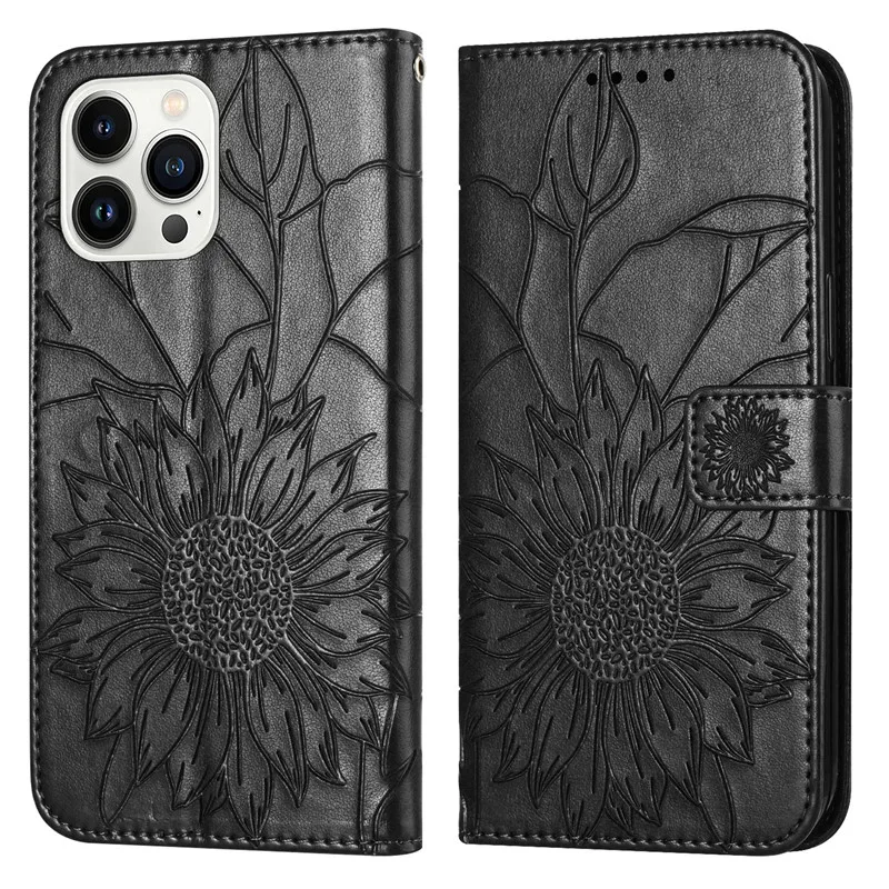 

Sunflower Pattern Flip Leather Phone Case For Iphone 7 8 Plus Xs XR 11 12 13 14 15 Pro Max Wallet Card Slot Protect Shell Cover