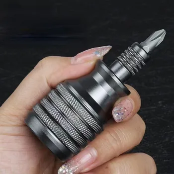 1/4 Inch Mini Screwdriver Titanium Screwdriver Magnetic Screwdriver 7 In 1 S2 Alloy Steel Drill Bit EDC for Home Repair Tools