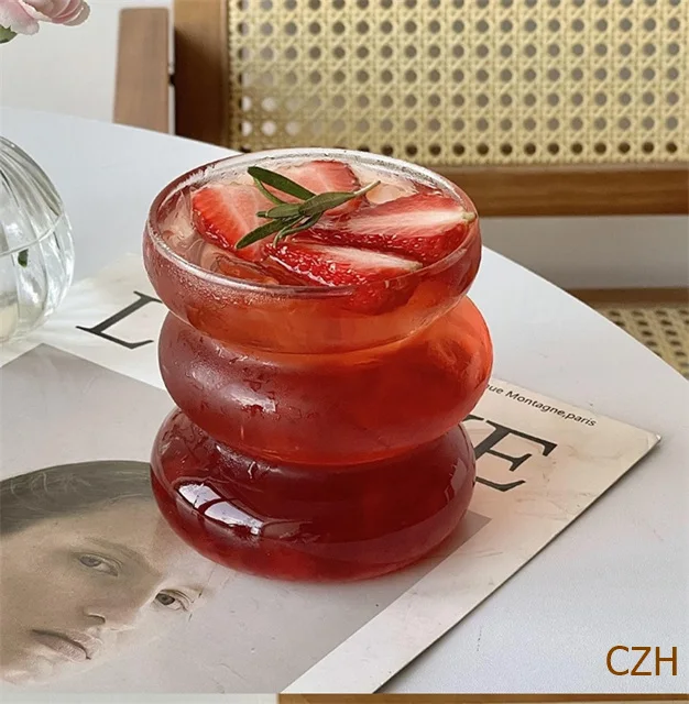 Wave Shape Borosilicate Layered Glass Cup Drinking Glass For Dessert Dinner Fruit Juice Hot Chocolate Milk 450Ml 11 Wave Shape Borosilicate Layered Glass Cup Drinking Glass For Dessert Dinner Fruit Juice Hot Chocolate Milk 450Ml