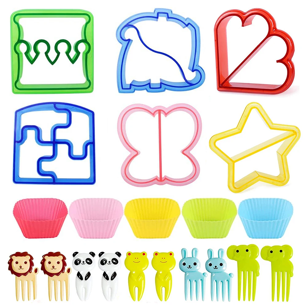 Adorable Cartoon Animal Food Picks with Silicone Dividers