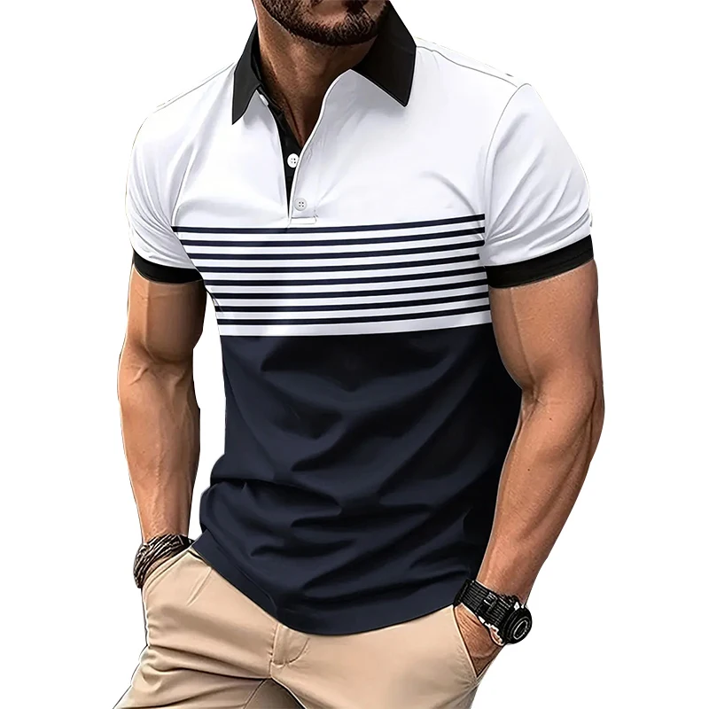 Summer Striped 3D Printed Polo Shirts Men's Fashion Streetwear Oversized Button Lapel Short Sleeve Shirt Tees Tops Man Clothing 11 Scf2f8bb3efa349b793fc96edc9477ebcr