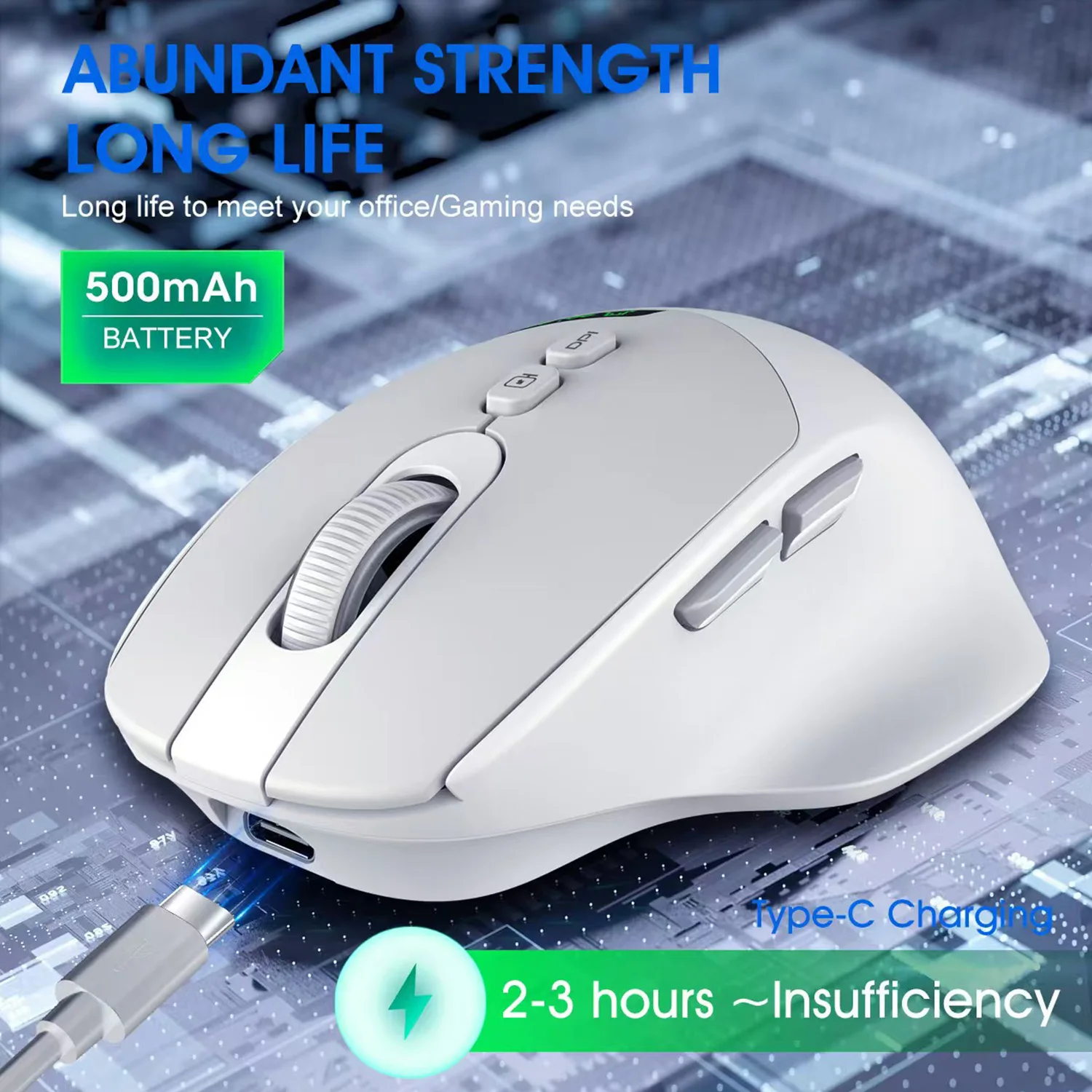 2025 NEW HOT Noiseless Dual Mode Wireless Mouse Bluetooth 2.4G, Silent Click, DPI Adjustable, 500mA Battery, Display