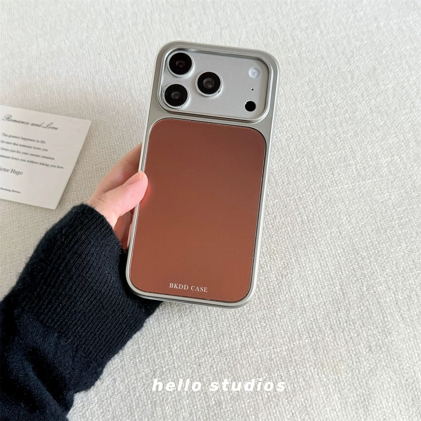 Korean Ins Minimalist Solid Color Electroplated Phone Case Back Cover