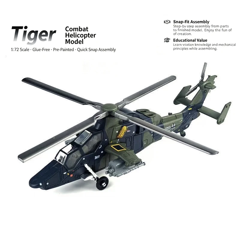 1:72 Scale DIY Assembly Military Helicopter Model Kit, Openable Cabin Door, Detachable Accessories, Collectible Desktop Decor, I