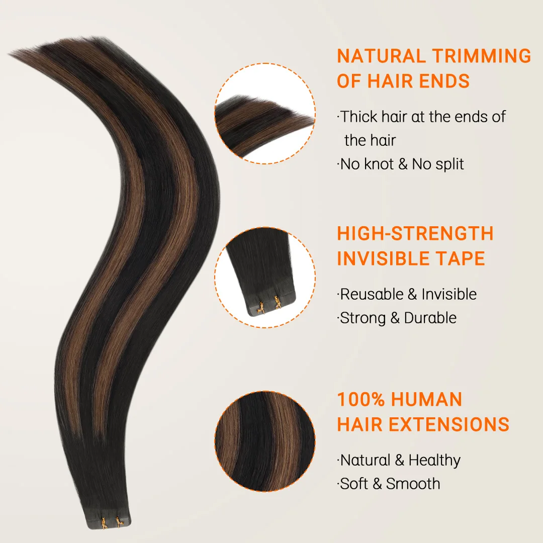 Hair Extensions Tape Hair Extensions Human Hair Real Remy Tape in Extension Seamless Skin For Salon Natural Transplant