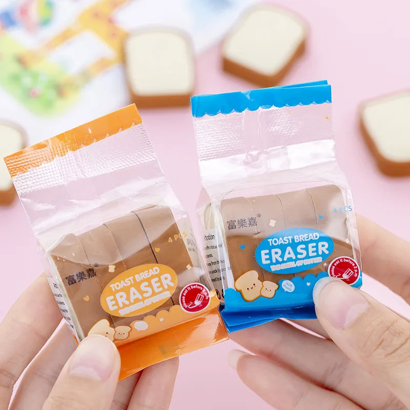 Gum Kawaii Schoolbenodigdheden Leuke Creatieve Briefpapier Simulatie Toast Brood Vorm Gum Kleuterschool Student Briefpapier