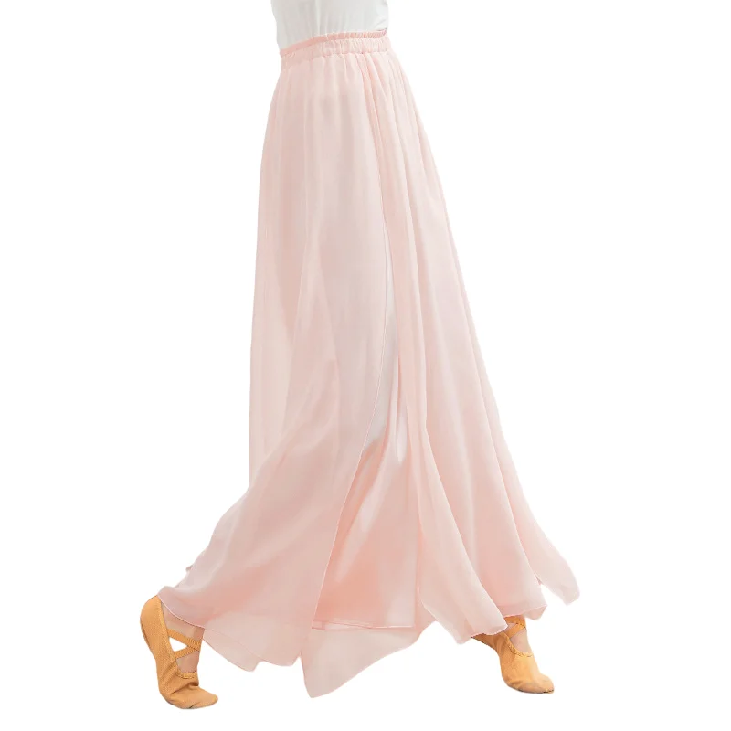 Two Layers Flowy Chiffon Culottes Women Body Rhyme Classical Dance Nuwa Pants Loose Light Weight Dancer Practice Clothes Summer