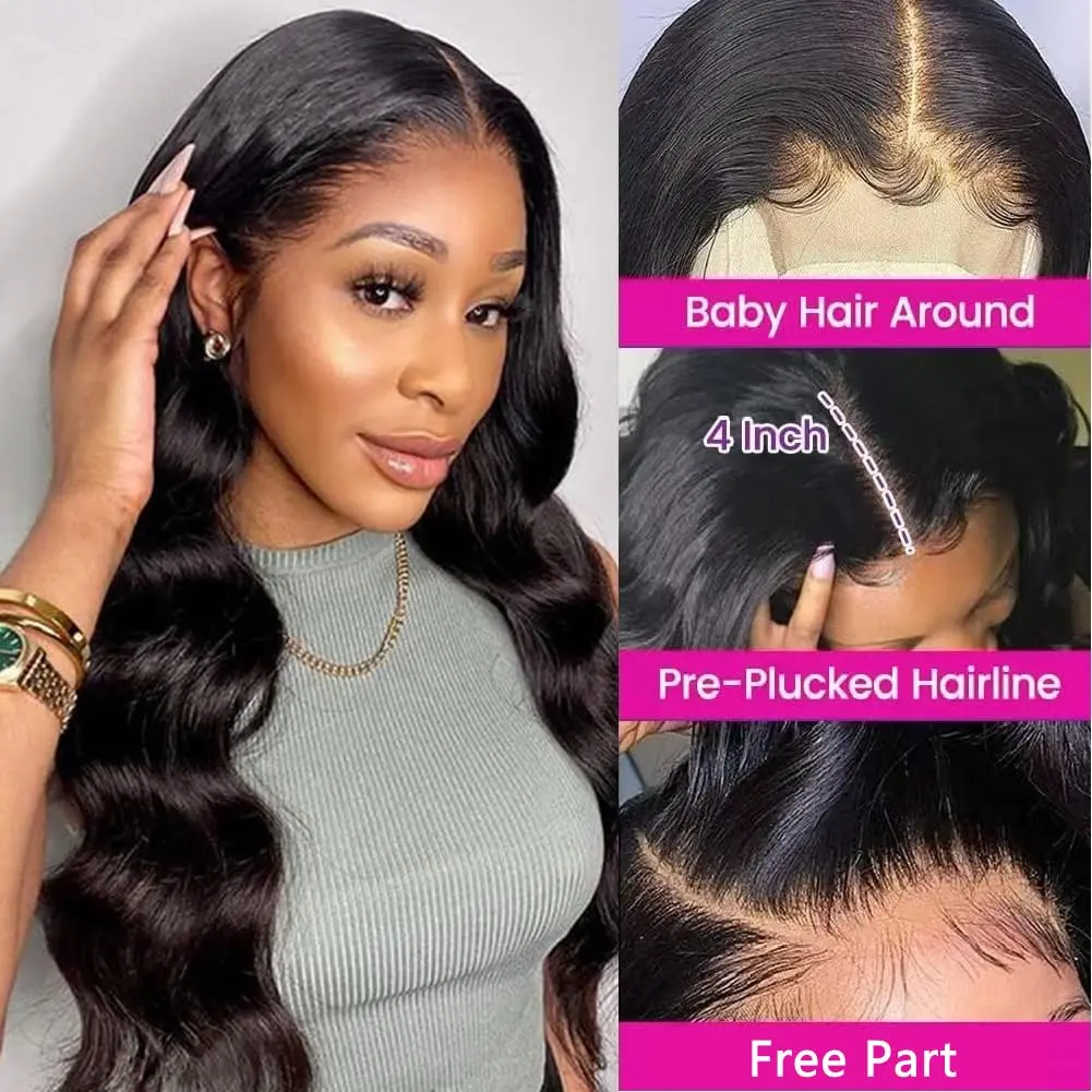 Body Wave Closure 4x4 Free Part Closure Brazilian Human Hair Body Wave Lace Virgin Human Hair Swiss Lace closure