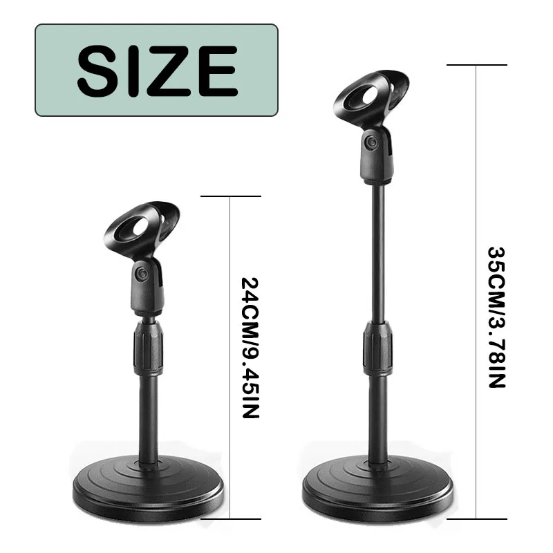 Microphone Retractable Desktop Stand Table Microphone Lazy Stand For Live Streaming Desktop Standing Mic Clip Clamp Holder Base microphone stand desktop mounting clip microphone mount clamp