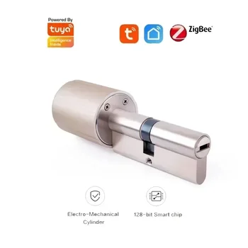 Tuya Smart Lock Cylinder Electronic key Wireless WIFI Zigbee Lock Core Intelligent Encryption Door  for EU Lock Smart Home 1
