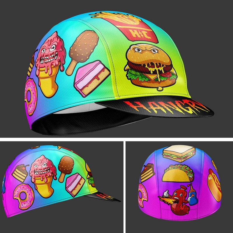 

Hamburger Food Floral Print Cycling Caps Bike Hat One Size Fits Most