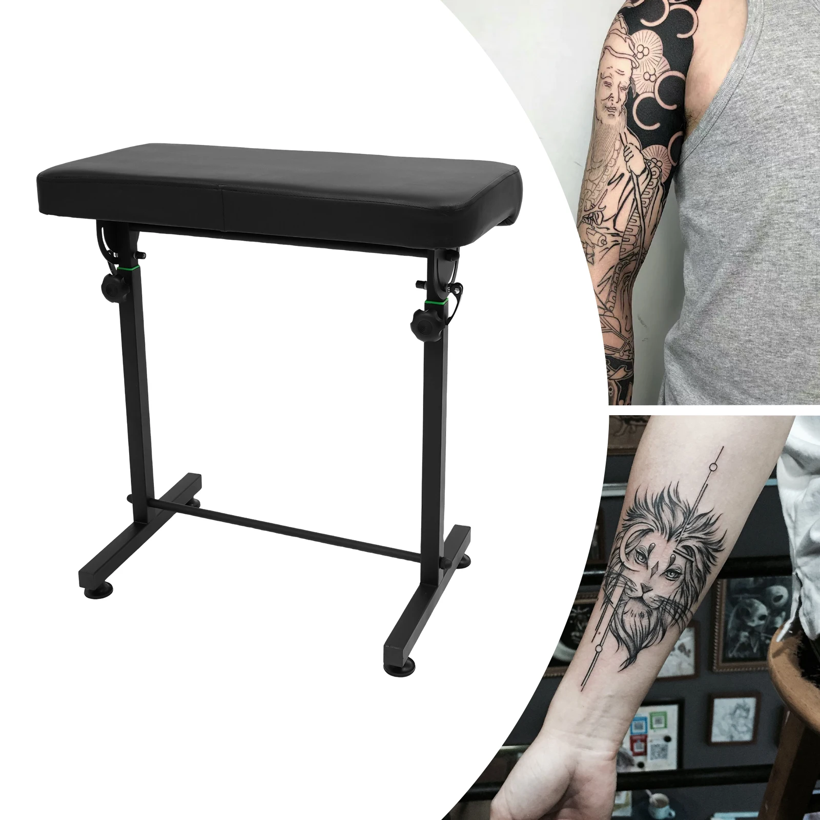 Tattoo-Armlehnenständer mit 70 x 40 cm Kissen, höhenverstellbare Armhalterung 180 ° Winkel-Armlehnenpolster für Schönheitssalon – Detail 3