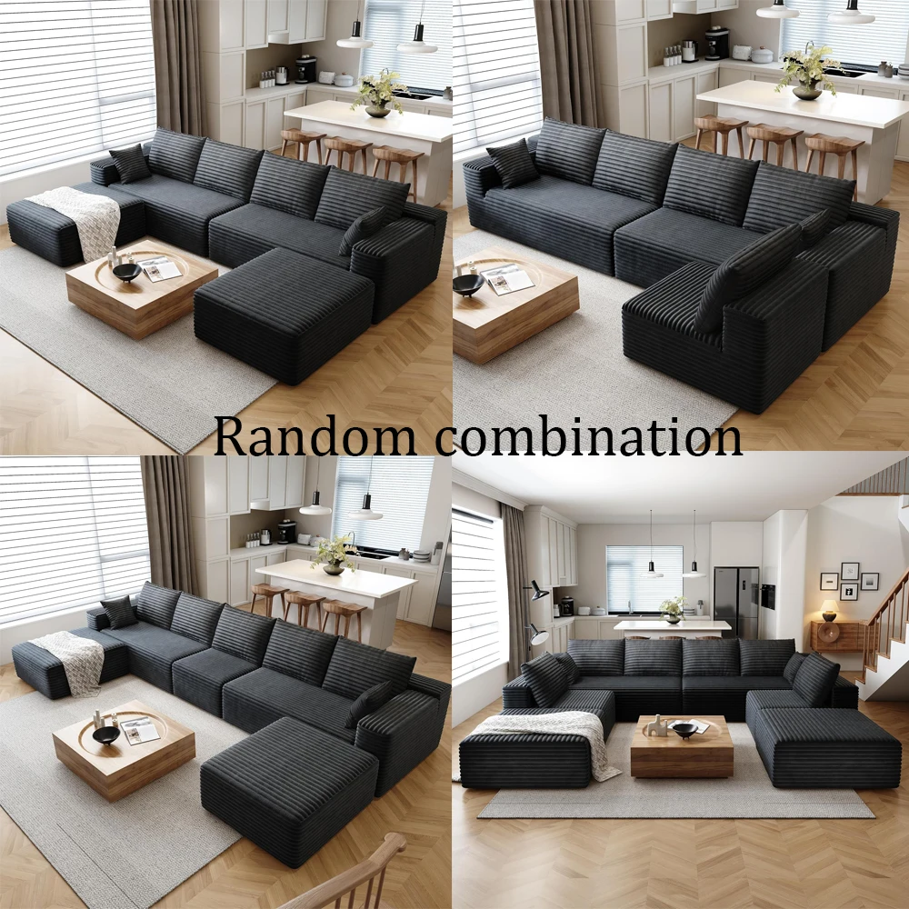 Comfortable Corduroy Modular Sectionals 2