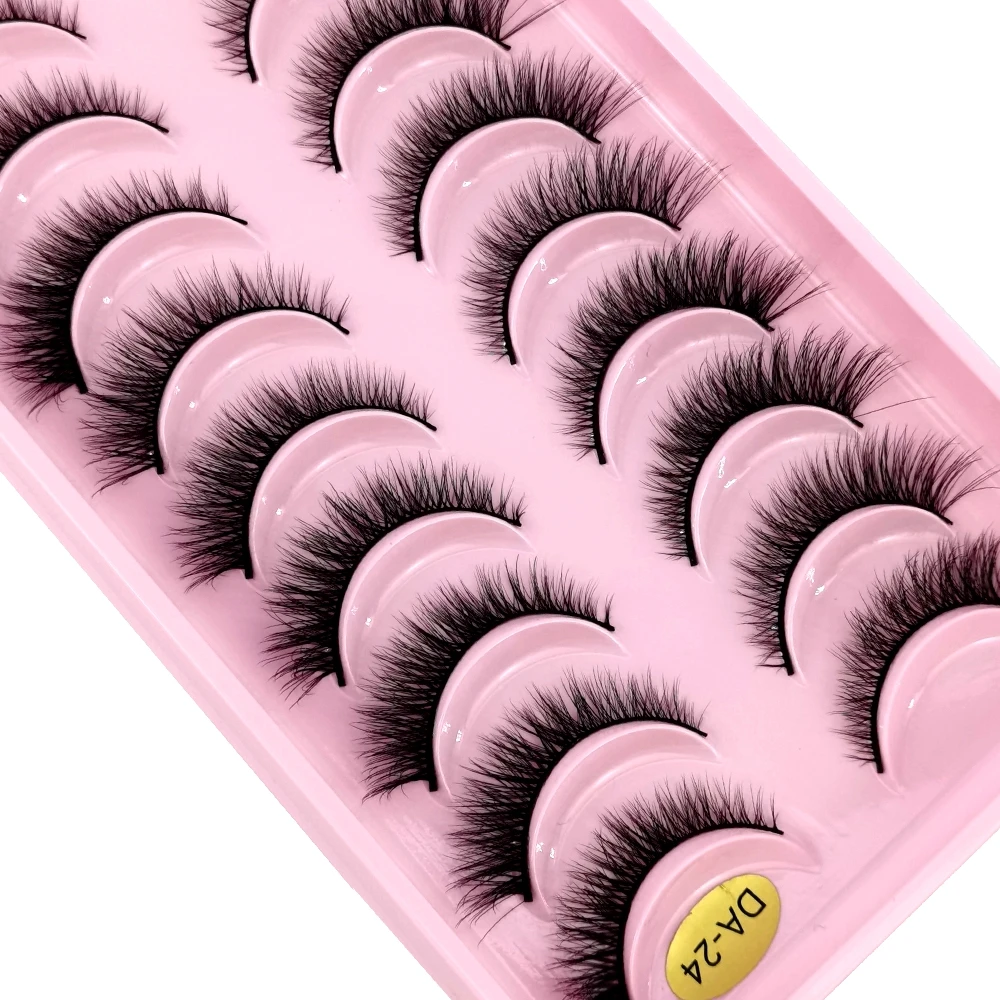 

New 10 Pairs 3D Faux Mink Hair False Eyelashes Natural Messy Eyelash Crisscross Wispy Fluffy Lashes Extension Eye Makeup Tools