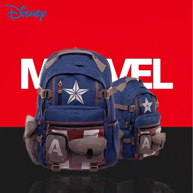 Genuine Disney Marvel Avengers 4 Captain America Backpack Anime Cartoon Backpacks Outdoor Leisure Travel High Capacity Backpack 1