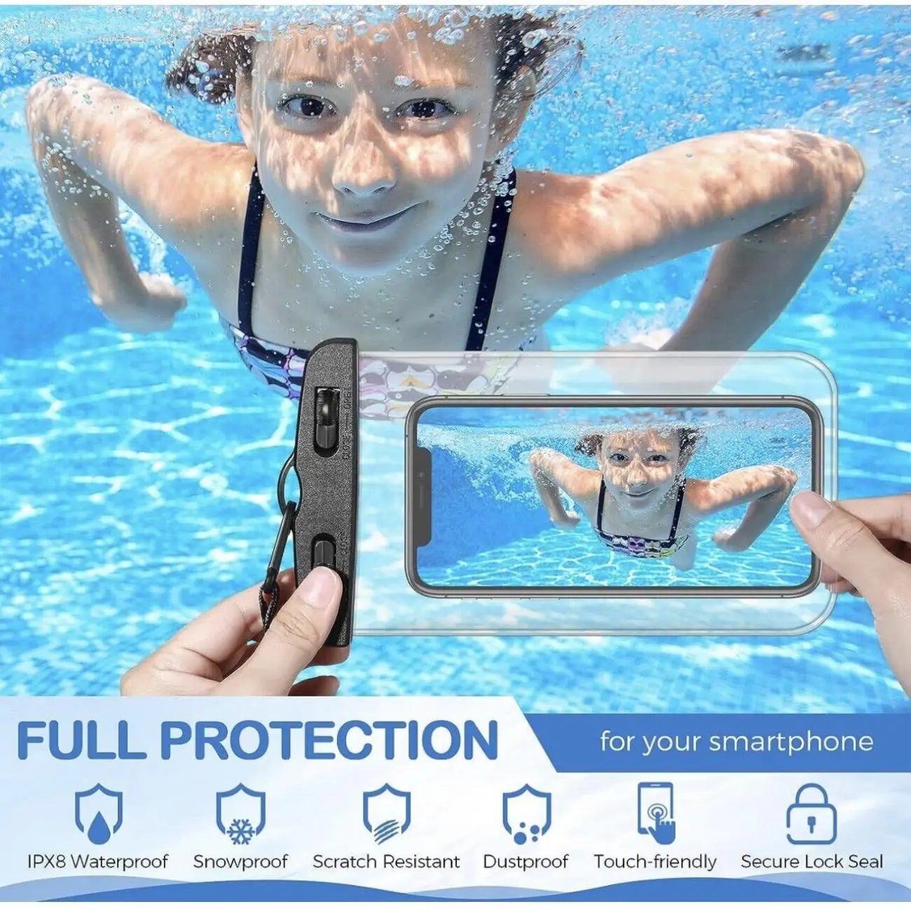 Transparent Waterproof PVC Mobile Phone Bag for Diving Swimming Portable Mobile Phone Case Floating Underwater Protector 5