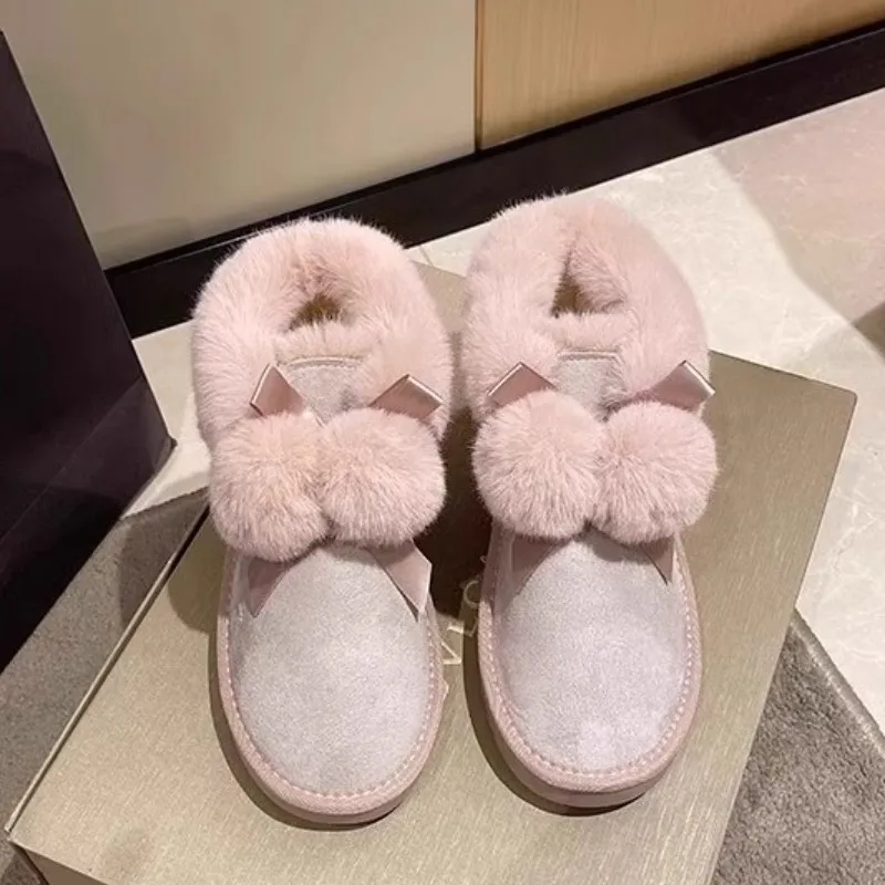 Women's Winter New Snow Boots Women's Cute Plush Comfortable Warm Cotton Shoes Women's Fashion Thick Sole Plush Ankle Boots