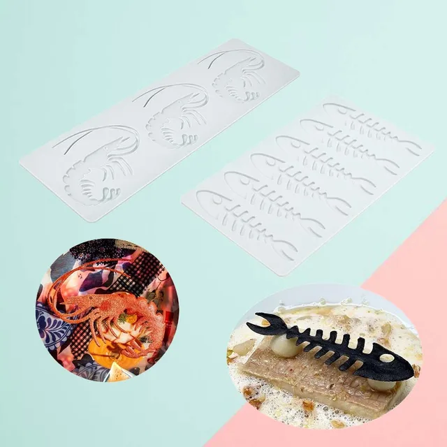 Tenger Gyümölcsei Halak Csontváz Torta Penész Garnélarák Dekoratív Csipke Szőnyeg Cukrász Szilikon Pad Fondant Penészek Díszítő Szerszámok Sütési Hozzáférés
