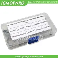 100Pcs 10 Values Rectifier Diode Assorted Kit 1N4001 1N4002 1N4003 1N4004 1N4005 1N4006 1N4007 1N5817 1N5818 1N5819 with Box