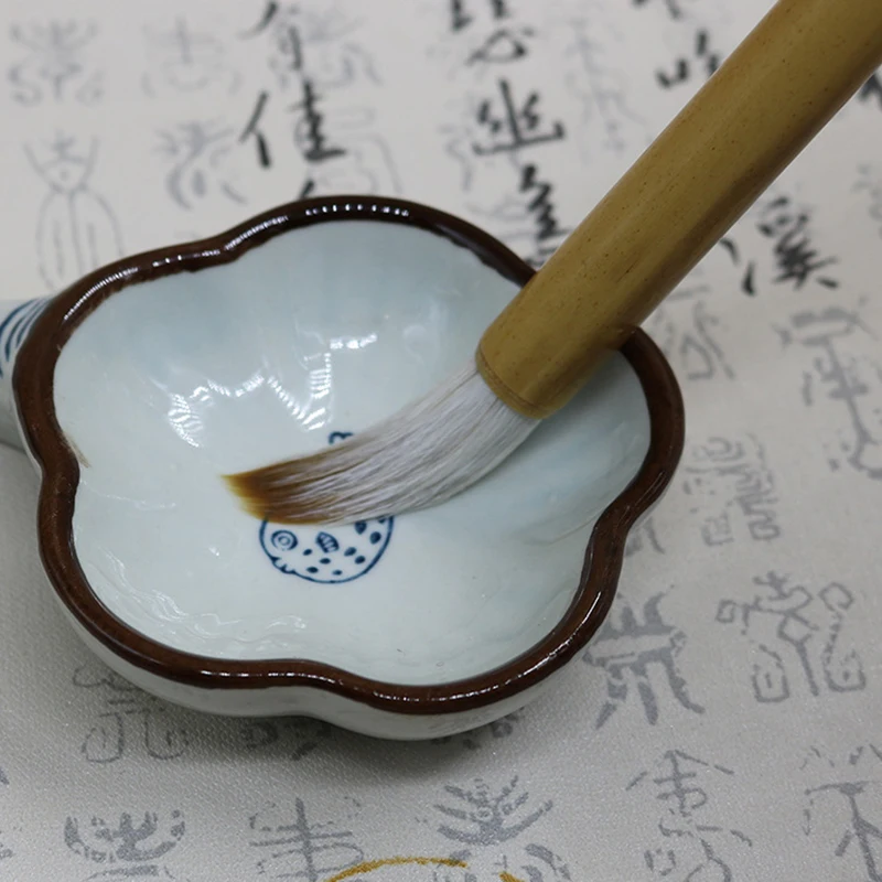 Bamboo ZhongKai Calligraphy Brush Pen Woolen Chinese Painting Brush Soft Wool Hair Medium Regular Script Writing 5 Pcs calligraphy brush paint brush