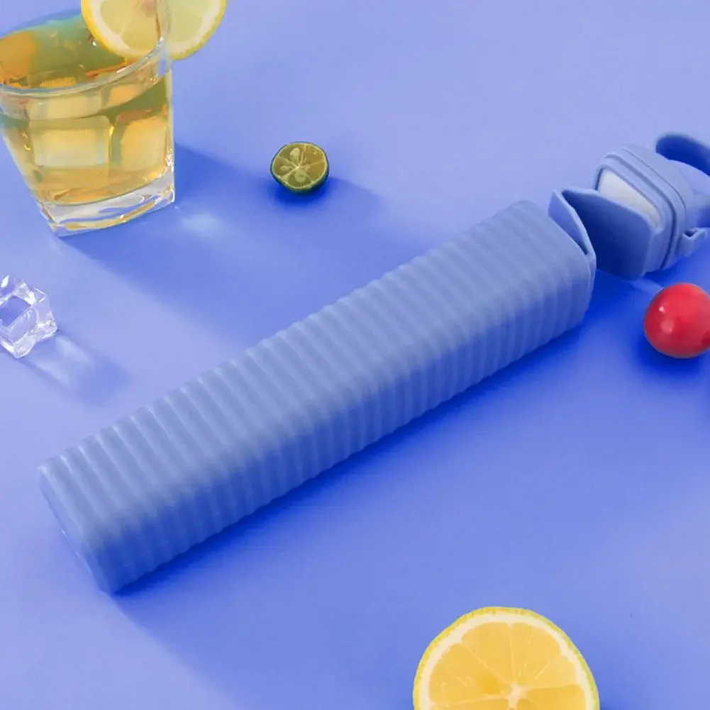 Ice Mold Press-type Ice Lattice Design Reusable Easy-press Ice Cube Tray with Lid Mini for Freezer Kitchen Supplies