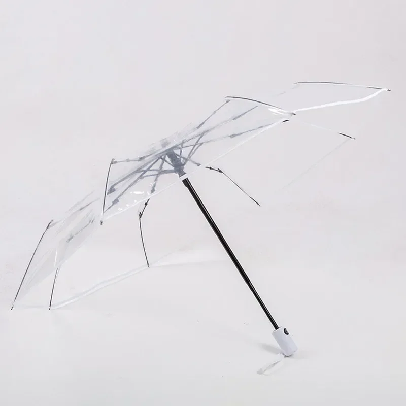Automatic Umbrella 1PC Transparent Folding Easy Carry Windproof Rain Women Fashion