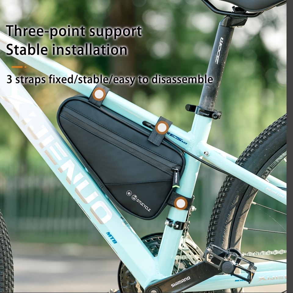 Durable PU Bike Frame Triangle Bag - Adjustable Shoulder Strap, Scratch Resistant - Ideal for Mountain Bikes, Road Bikes