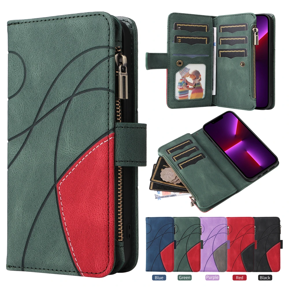 Custodia Porta Carte Flip Splicing In Pelle Opaca Per Sony Xperia 1 5 10 V Vi Iii Custodia Magnetica Per Portafoglio Con Cerniera Stile Preppy