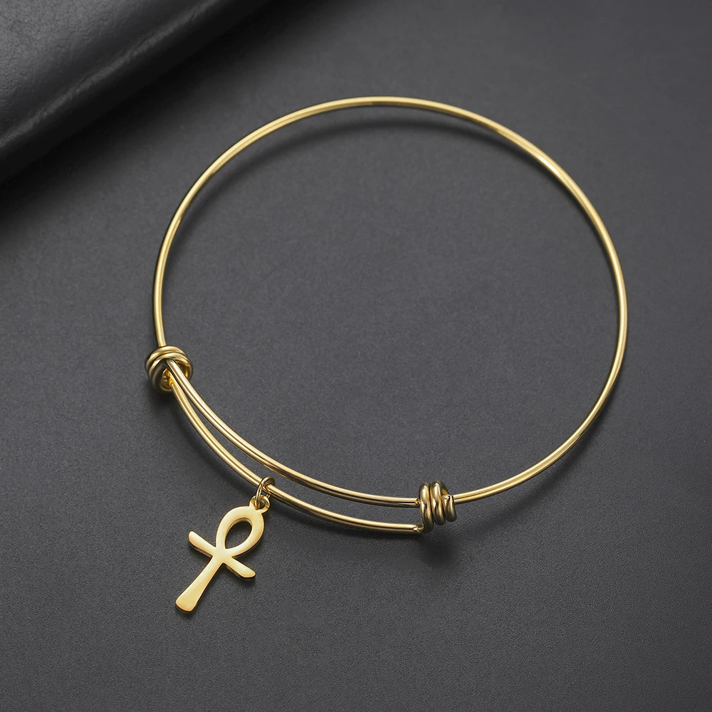 Dawapara Ankh Kreuz Auge des Horus Armreif verstellbar altägyptischer Charm Schutz Amulett Edelstahl Schmuck – Detail 18