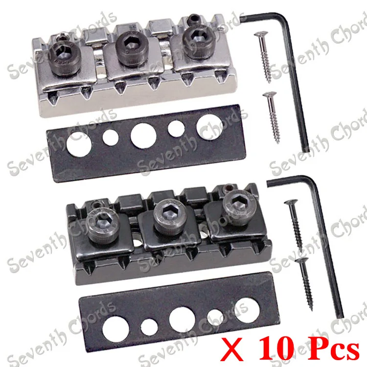 

10 Pcs Adjustable Tremolo Bridge Locking Nut for Electric Guitar Replacement parts - 42.5MM Chrome & Black choose