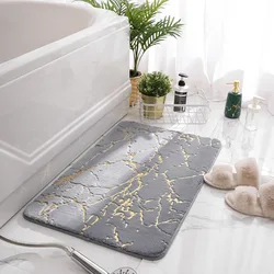 Luxurious Oversized Non - Slip White Gold Bath Mat - Ultra - Soft and Absorbent for Bathroom and Indoor Decor (Marble grey)