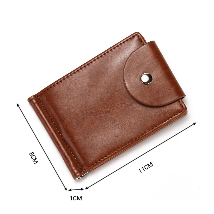 Slim Leather Wallet Coin Bag Money Clip Card Cases Zipper Women Men Pull Type ID Credit Holders Hasp leather bifold wallet money clips wallet id credit card holder