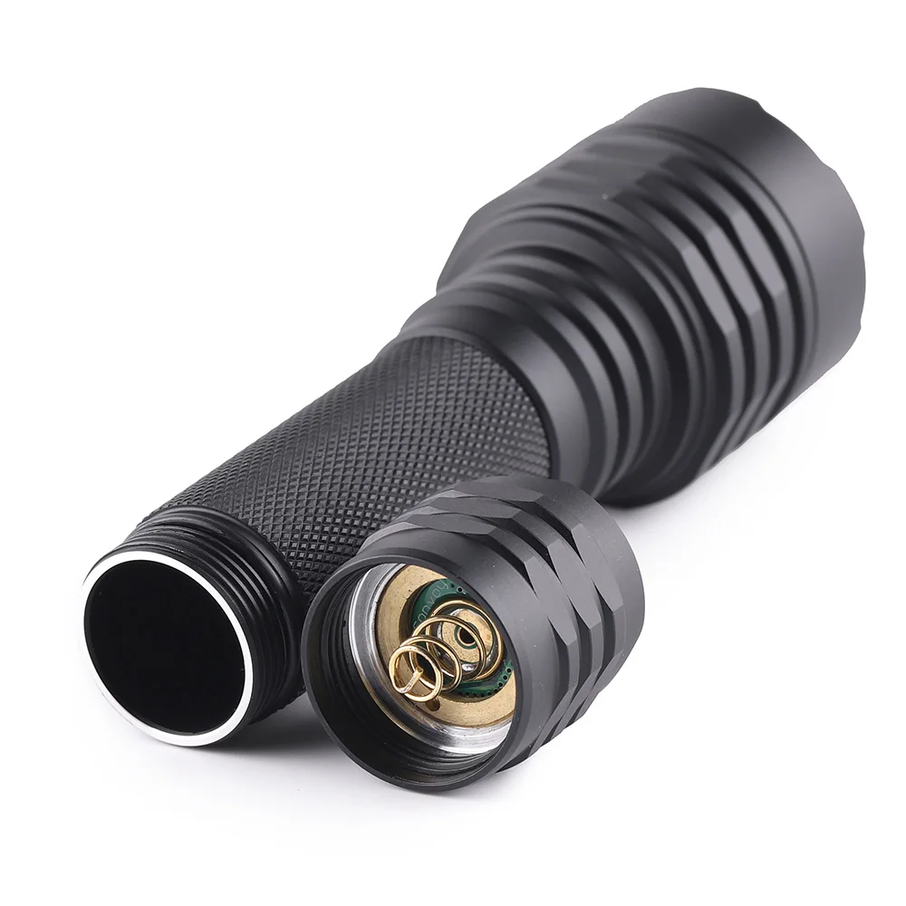 컨보이 M21A W5050SQ5 블랙 손전등 고휘도 휴대용 전술 21700 배터리 구동 야외 캠핑 하이킹 토치