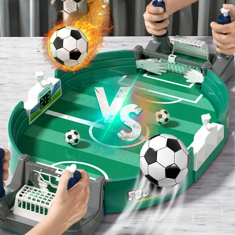 imagem ilustrativa com fotografia de uma empolgante partida com o Jogo de Futebol de Mesa Portátil