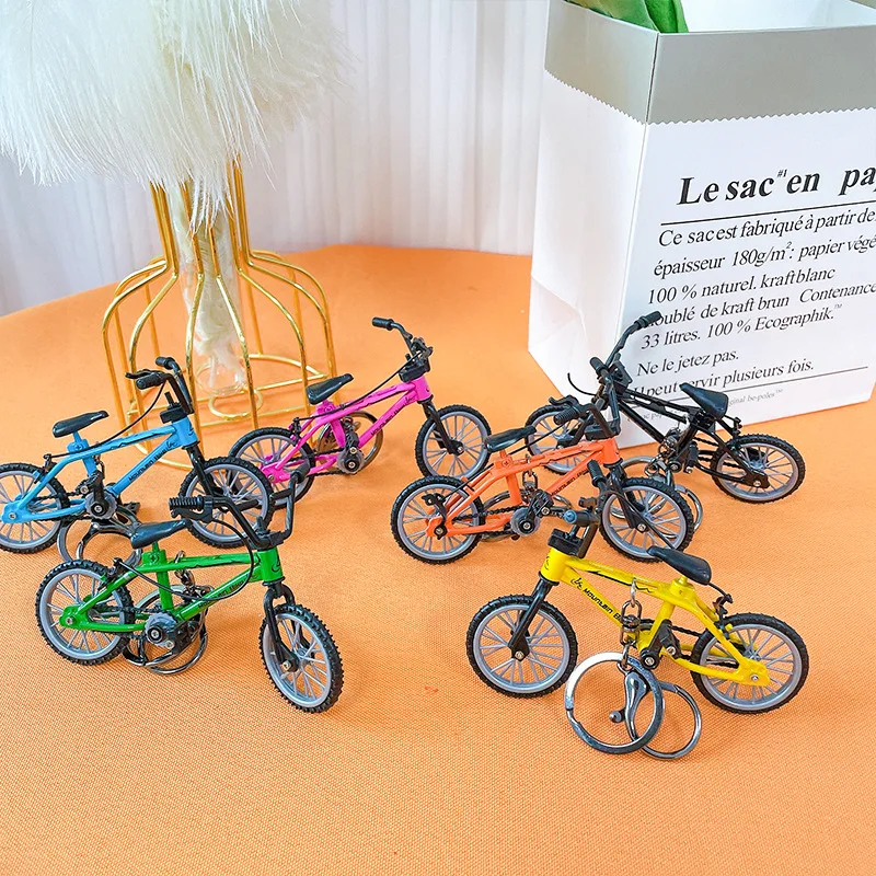 Alloy Model Bicycle Keychain Mini Diecast Metal Finger Mountain
