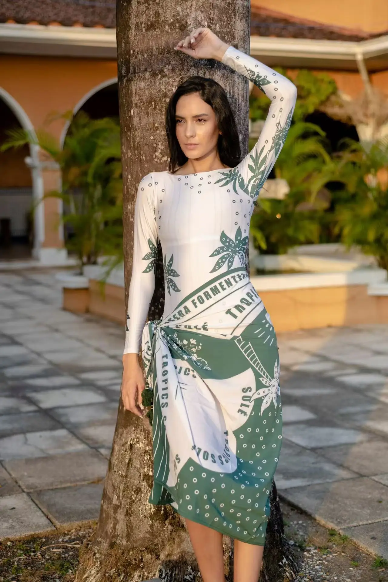 Retro Bikini Two Piece Swimsuit And Cover Up With Skirt Tight Scf30b88c5db5432ea92d2ba211303060F