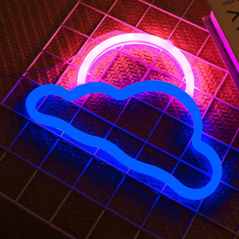 LED Neon Light Gamepad Wall Art - Bright Fire Moon Star Design for Room Decoration, Gifts & Events