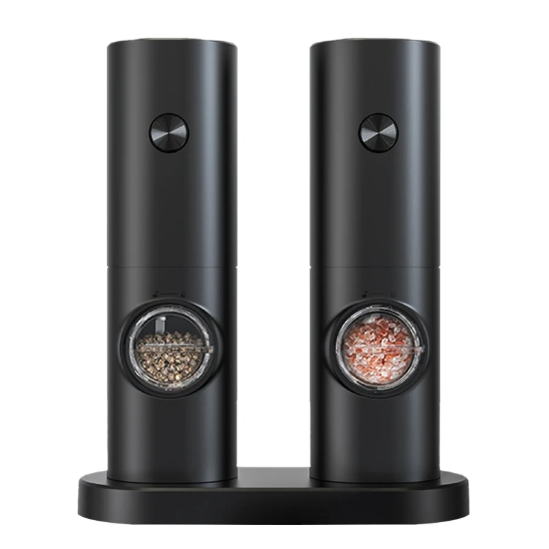 

2 Pcs Electric Pepper Grinder Automatic Pepper Mill with Adjustable Coarseness