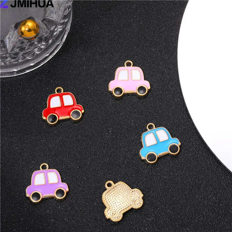 15pcs Enamel Car Charms for Jewelry Making and DIY Crafts