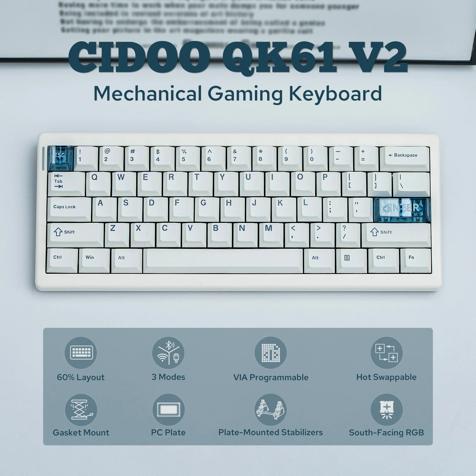 [新品未使用] CIDOO QK61 V2 ブラック メカニカルキーボード S9c7394df6c584f0186f5964ca3d41